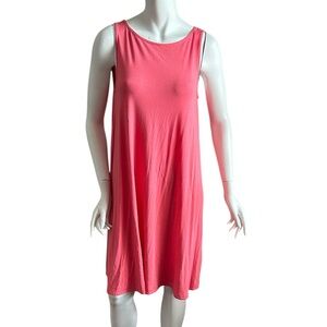 Eileen Fisher Coral Pink A Line Flowy Tank Dress Size Small